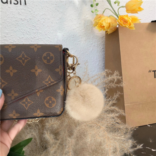 mini水貂毛毛球包包挂件可爱高档简约个性毛绒汽车钥匙扣挂饰配饰