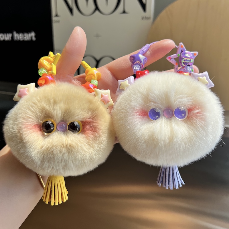 小猫咪钥匙扣挂件獭兔毛包包挂饰