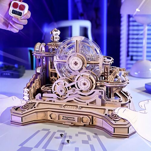 ROKR若客闯关球拼装模型diy手工拼图积木3d立体男孩益智玩具解压