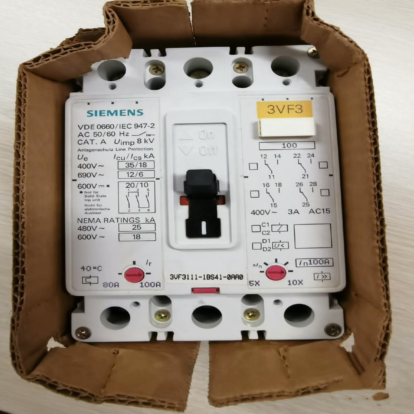 【议价】西门子塑壳断路器3VF3111  3VF3111-1BS41-0AA0 100A