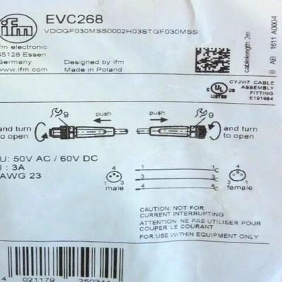 【议价】IFM EVC268 易福门连接线 线 M8 3芯 公母头