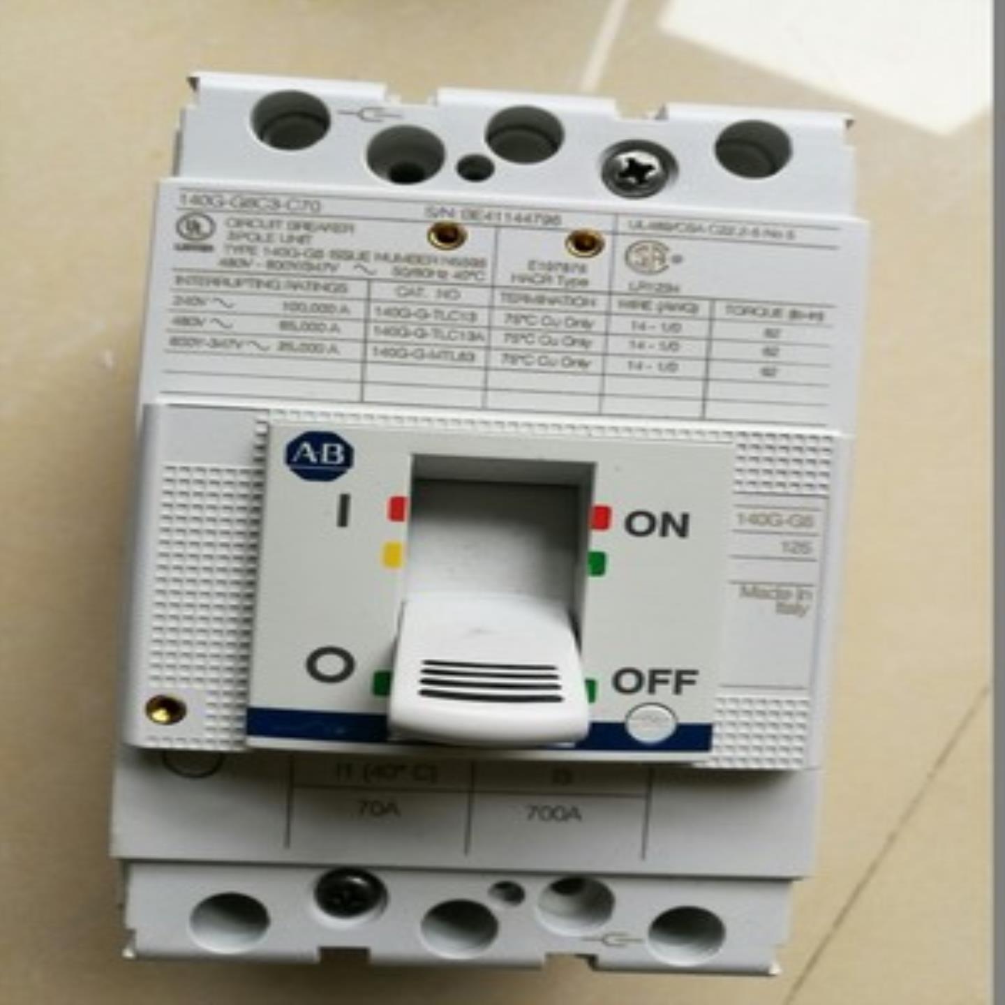 【议价】 AB 罗克韦尔 美国 塑壳断路器140G 140G-J3F3-D15 150A