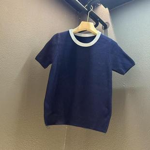 80斤 2025年新款 衣长54CM 洋气撞色拼接短袖 140斤 时尚