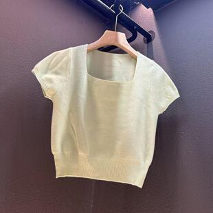 80斤 衣长45CM 140斤 方领气质显瘦短袖 2025年新款