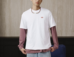 Adidas阿迪达斯三叶草男子短袖夏简约半袖运动休闲纯棉T恤 JD2796