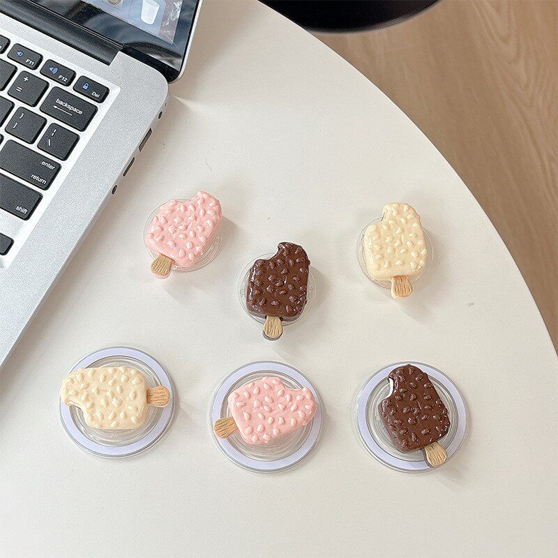 仿真小雪糕韩国ins手机气囊支架磁吸粘贴magsafe装饰配件懒人指环