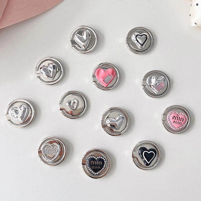 指环感支架手机指环ins桌面爱心韩国电镀女背贴圆形扣风水钻高级