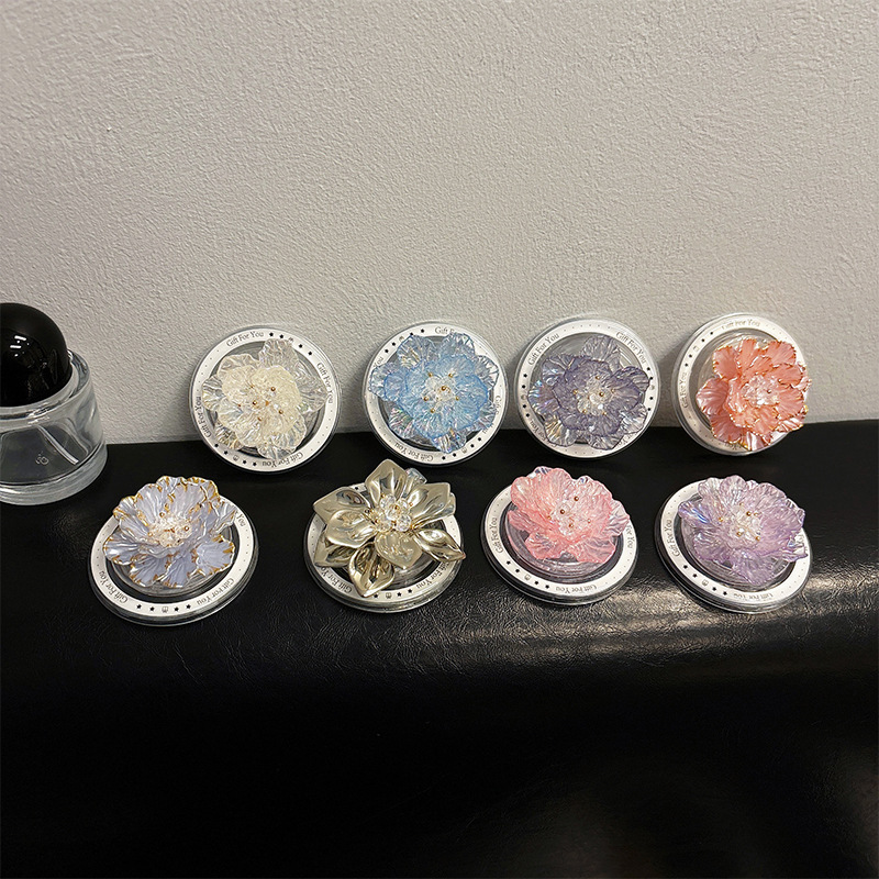 ins风立体花朵银箔爱心手机支架
