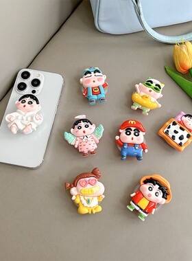 立体卡通小新手机气囊支架可爱背贴可伸缩懒人桌面看剧追剧支撑架