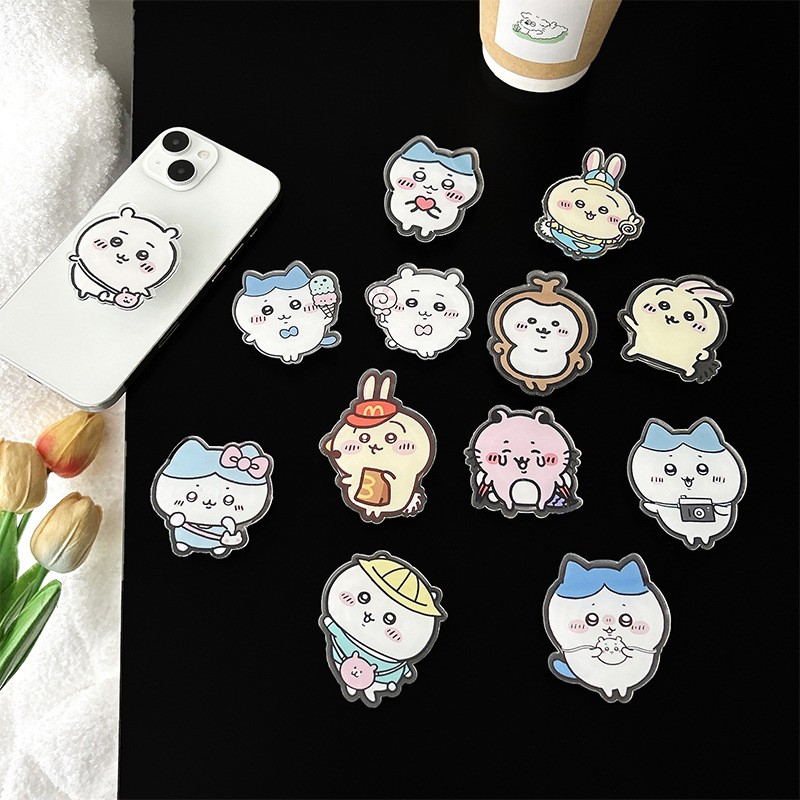 网红可爱卡通手机气囊支架日韩ins粘贴式可伸缩桌面懒人支撑看剧