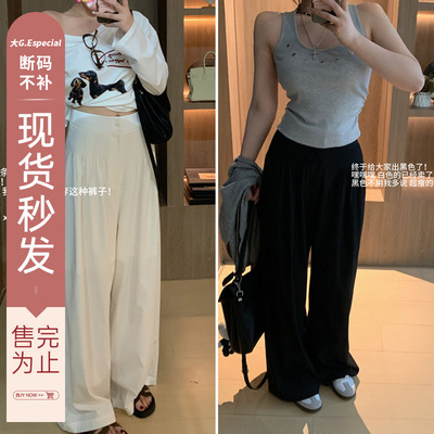 大G.Especial【痞痞松弛】中长款百褶大摆时尚休闲裤K425K01762