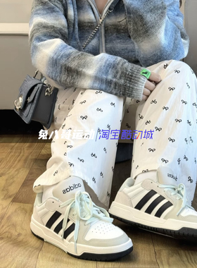 Adidas Neo Entrap 阿迪达斯经典女子复古白蓝低帮运动板鞋JI2546