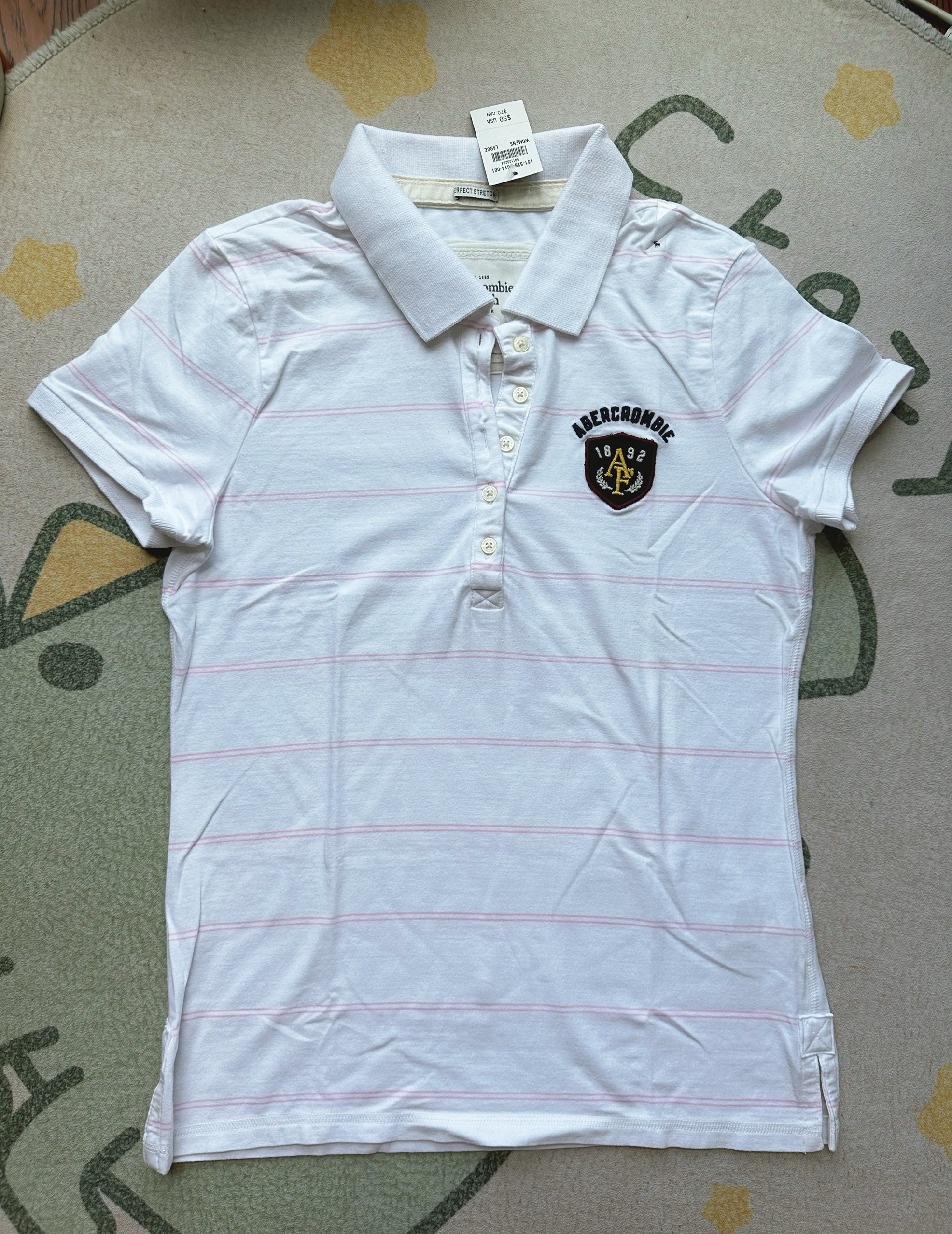 美国专柜正品Abercrombie&Fitch女士AF短袖T恤POLO衫绝版老款现货