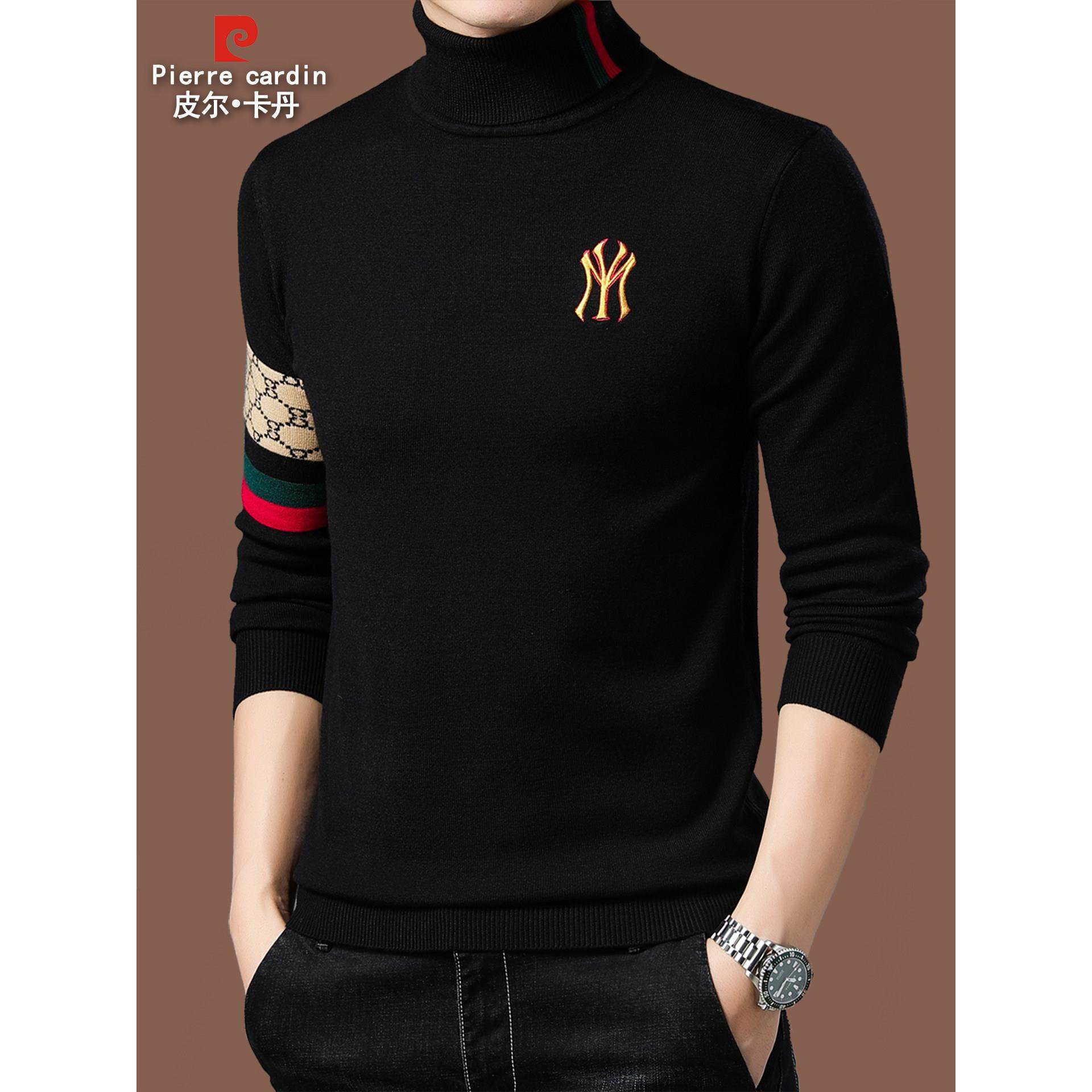 皮尔卡丹高档男士羊毛衫秋冬季新款高领毛衣提花潮牌羊绒打底衫,男装,羊绒套衫,淘宝优惠券,粉丝福利购,淘宝优惠卷