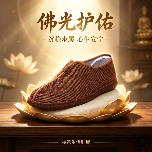 僧鞋老北京布鞋牛筋底亚麻休闲鞋