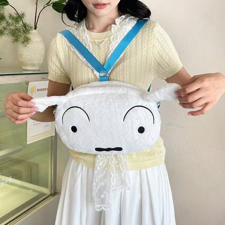 秋冬小白毛绒可爱儿童背包玩偶小猪肥嘟嘟左卫门双肩包斜挎包包女