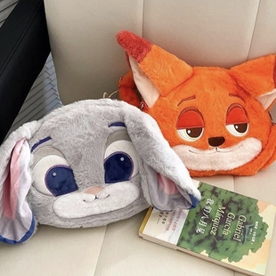 可爱乌云朵背包疯狂动物城包包毛绒玩偶朱迪尼克兔子狐狸斜挎包女