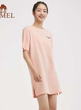 【非卖品】运动连衣裙女短袖2021春季新款宽松显瘦长裙字母开叉潮