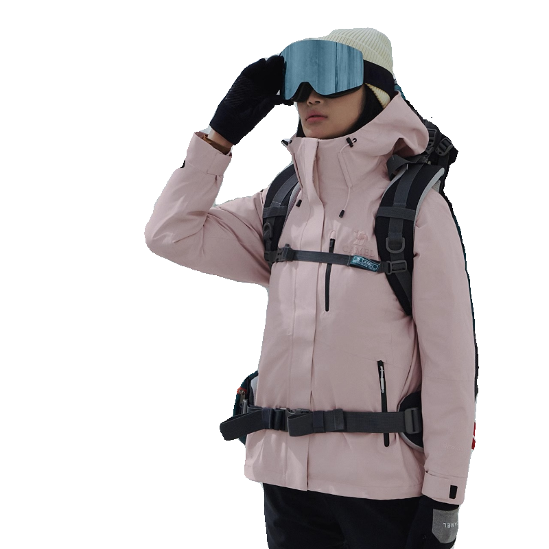 【羽绒版】骆驼雪舞冲锋衣女羽绒服内胆三合一防水登山服男外套冬