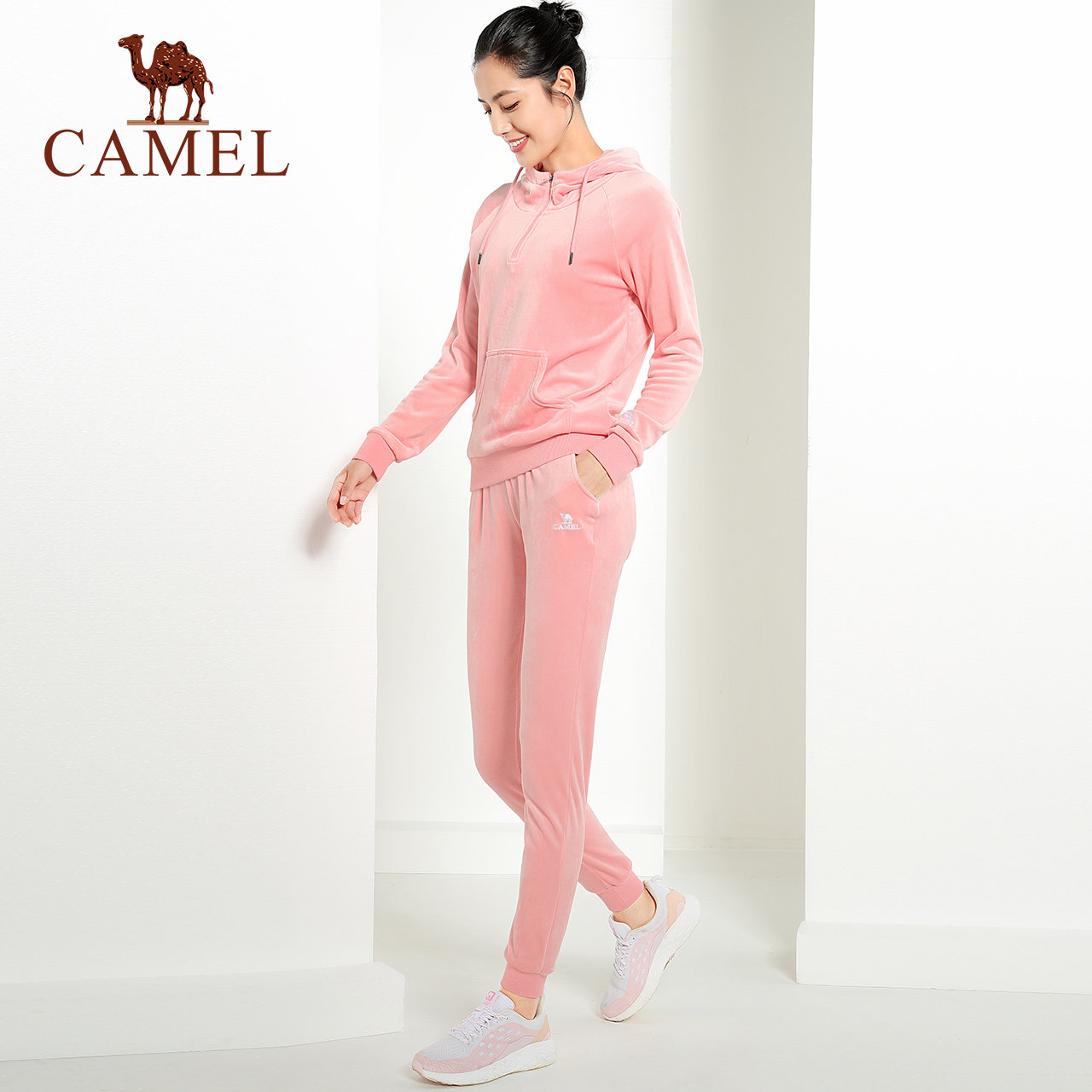 【非卖品】/户外抓绒衣裤套装女保暖休闲金丝绒连帽卫衣长裤两件