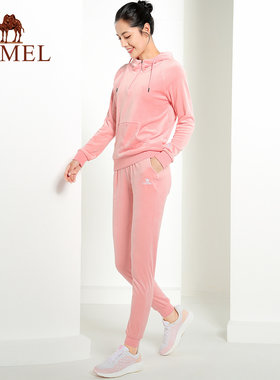 【非卖品】/户外抓绒衣裤套装女保暖休闲金丝绒连帽卫衣长裤两件