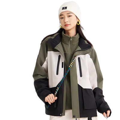 Camel骆驼户外冲锋衣女新款三合一夹克外套防风防水旅行登山服