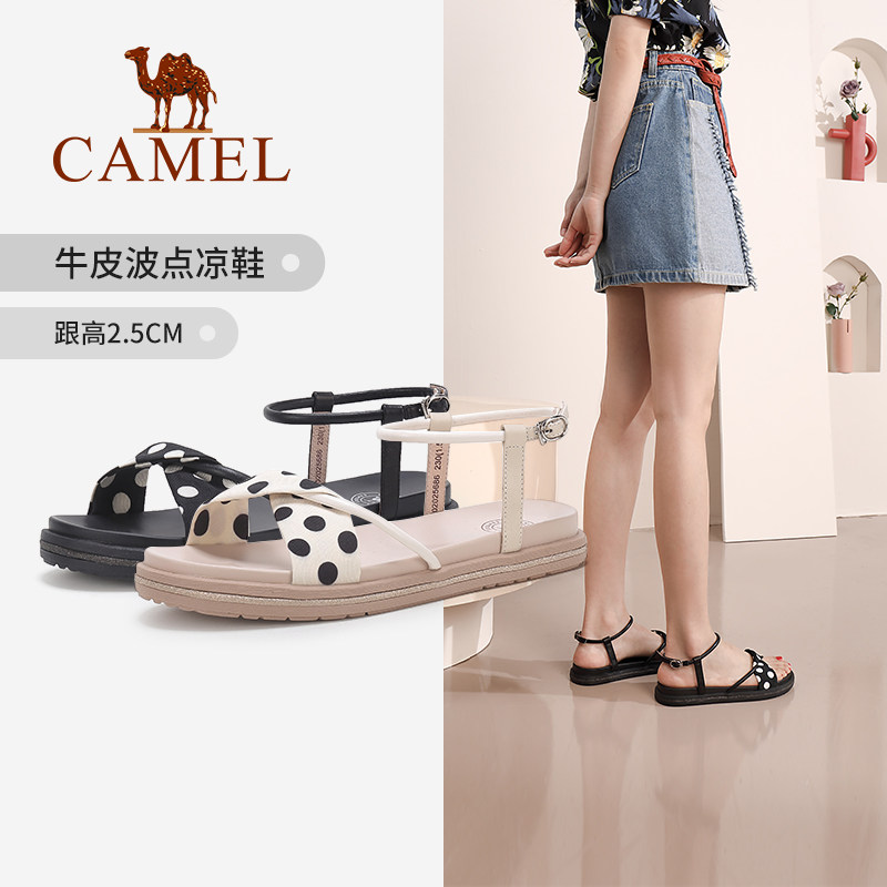 【非卖品】/女鞋2020夏季新款波点平底一字扣带罗马凉鞋森女休闲,女鞋,时装凉鞋,淘宝优惠券,粉丝福利购,淘宝优惠卷