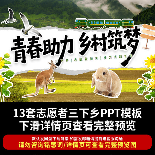 2026大学生暑期社会实践报告PPT 三下乡社会实践汇报乡村主题模版