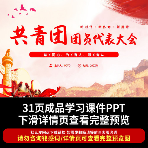 共青团团员代表大会主题PPT课件
