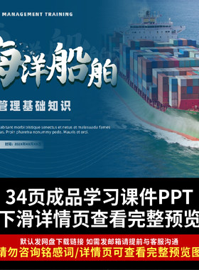 【动态PPT】海洋船舶管理基础知识PPT 海运航运货轮货船集装箱PPT