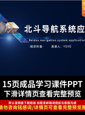 2025知识科普介绍北斗导航系统应用综述PPT课件动态PPT模板
