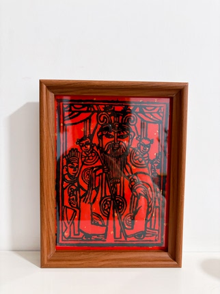 非遗大师木版画土地爷，可供奉，可摆书房等，艺术品