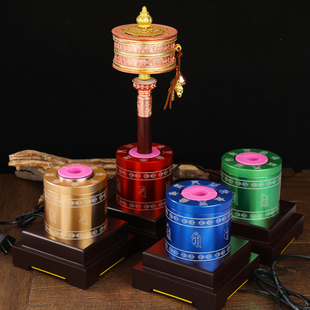 电动手摇底座桌面摆件转轮八吉祥底托家居各种插式底座工艺品饰品