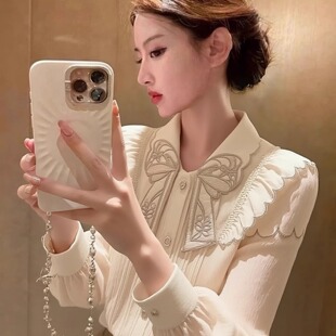 2026春轻奢高级感减龄洋气设计感小众独特漂亮欧货爆款 女 白色衬衫