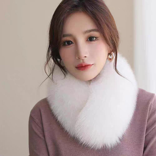 真狐狸毛秋冬韩版保暖围巾围脖