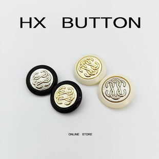大衣衬衫 时尚 毛衣扣 小香名媛风圆形双拼金属纽扣男女装 BK高档法式