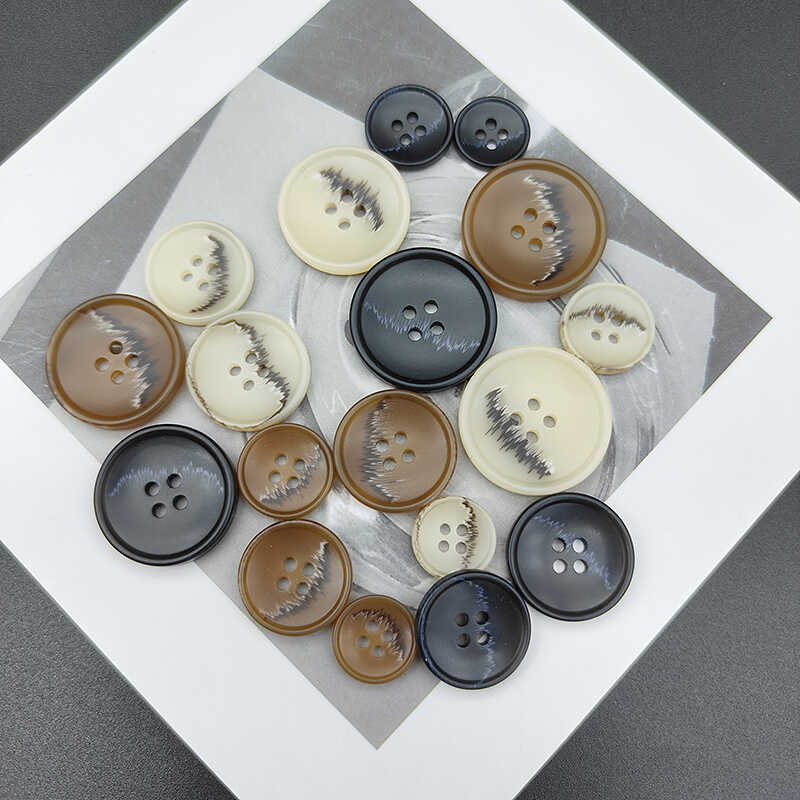 休闲裤米白色百搭西服树脂纽扣