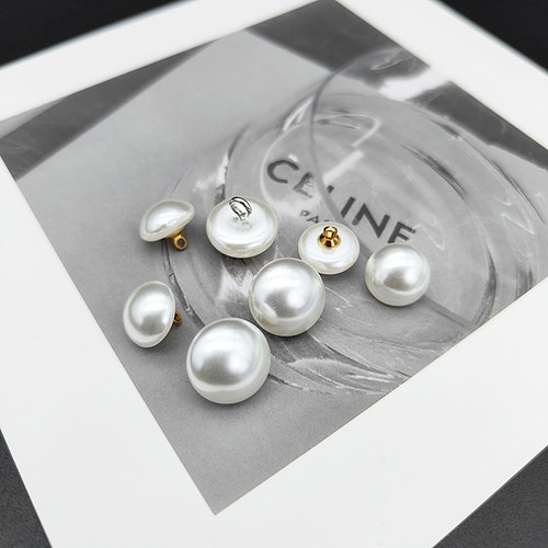 布客珍珠纽扣衬衫针织衫雪纺衫