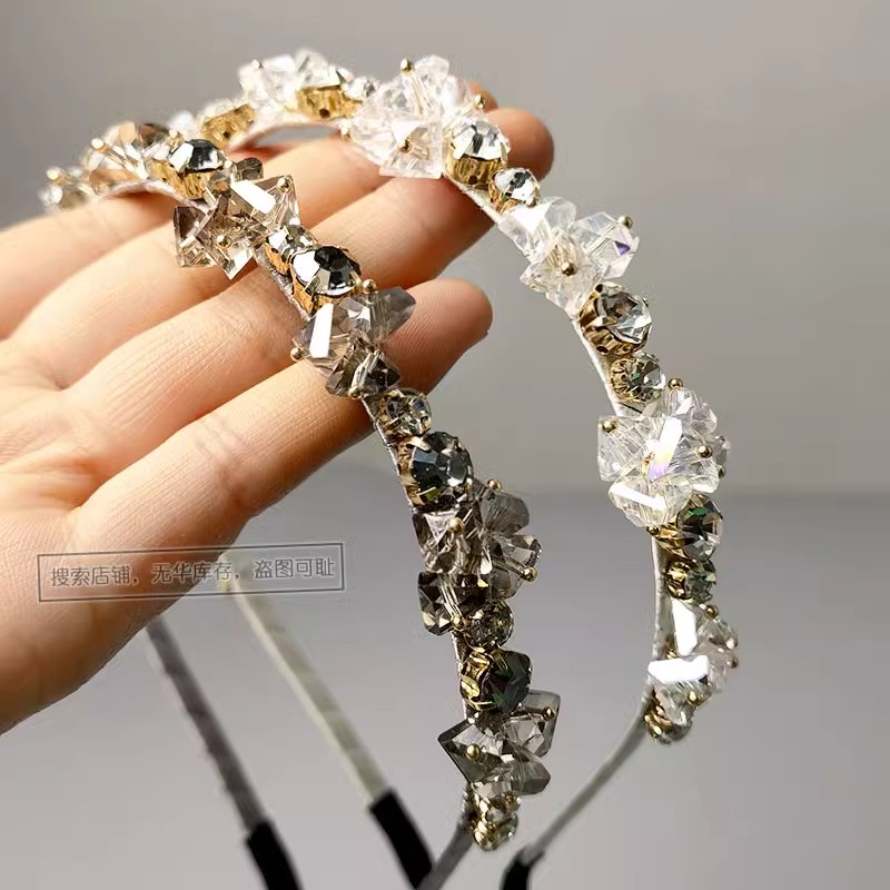 水晶发卡仙女本仙皓石法式发箍美