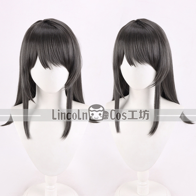 LINCOLN BanG Dream! 颂乐人偶 八幡海铃COS假发 黑灰cosplay假发