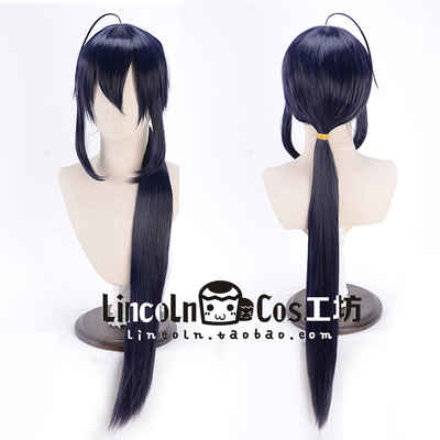 LINCOLN 刀剑乱舞 脇差男士 鲶尾藤四郎 角色扎发COS假发 蓝黑色