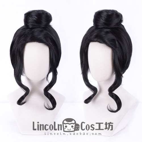 lincoln黑色五叶草恰+短发假发