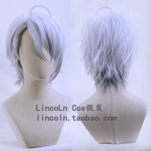 LIINCOLN 刀剑乱舞 山姥切长义  浅蓝灰挑染渐变 角色COS假发