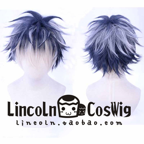LINCOLN 蓝白渐变反翘短发 IDOLiSH7 前辈组 Re:vale 百 COS假发