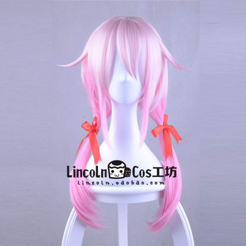Guilty Crown罪恶王冠 楪祈 祈妹 独家cosplay假发桃花粉渐变假毛