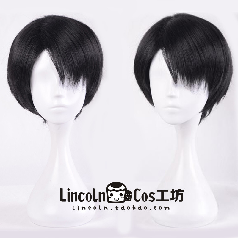 lincoln 进击的巨人 利威尔兵长/46分头路定型高温丝cos假发