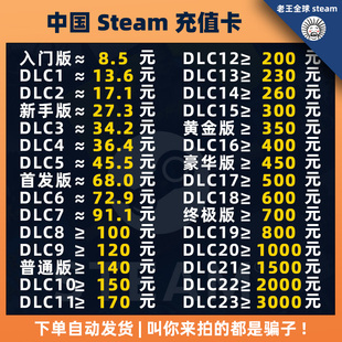 中国区steam充值卡Steam余额钱包码 国区余额黑神话悟空余额充值