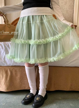 ovins yang   塞纳河畔~用料hin实在 纱纱棉质花边半裙 10805#