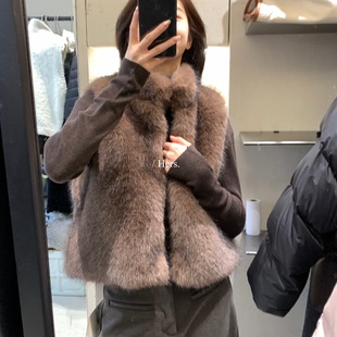 hers 2025秋冬百搭气质仿皮草加厚保暖毛毛马甲 质感太棒了