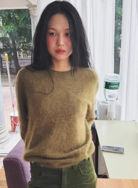 DEAR.XI 时髦复古！颜色都是定染的 圆领百搭套头毛衣